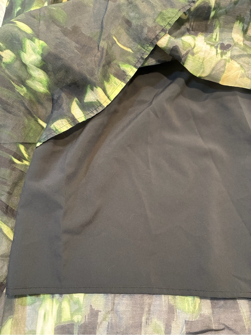 Banana Republic Size Large Organza Tie-Waist Maxi Dress in Green Print - Picture 8 of 9